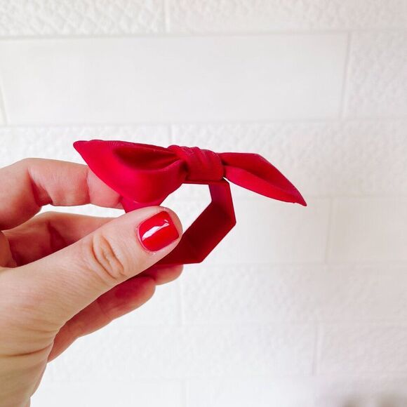 Stylish Bow Napkin Rings – Burgundy Red - Handmade - Wedding Party Event Planner - Picture 9 of 12